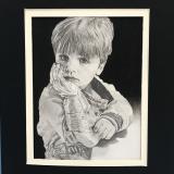 Portrait of a boy titled "Ground Control to Major Tom" and painted by Sydney Charles